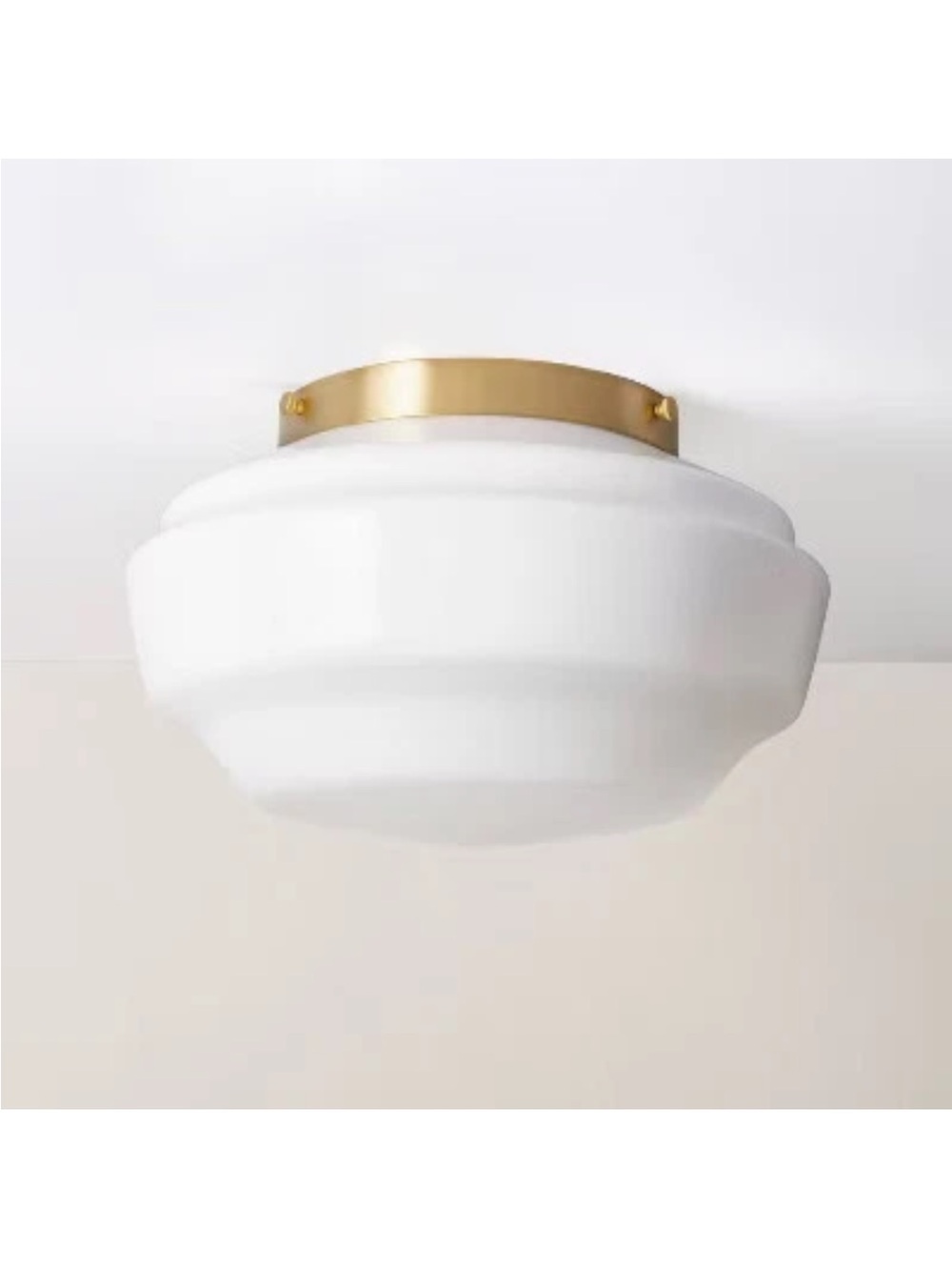 Milk Glass Flush Mount Celling Light Brass Finish - Hearth & Hand farmhouse